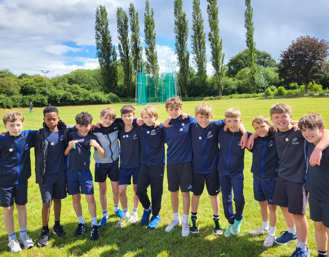 Photograph of the boys' athletics team.